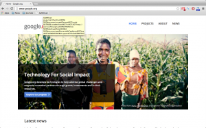 Homepage of Google.org.